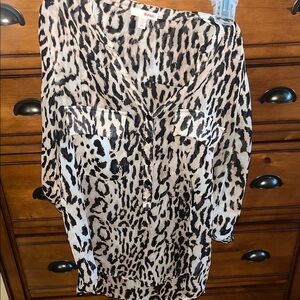 BONGO Leopard Print Top - Black and Tan